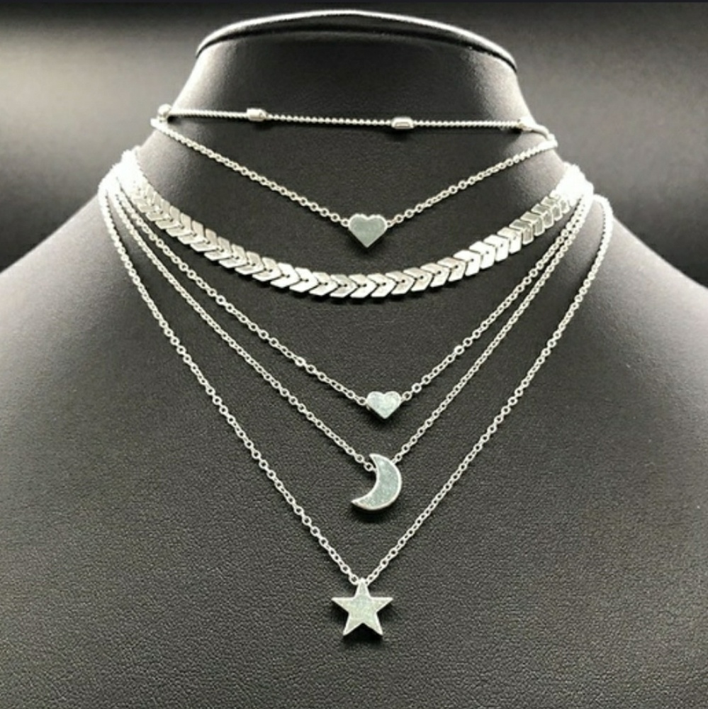 Simple Silver Moon Necklace - Picture 6 of 6
